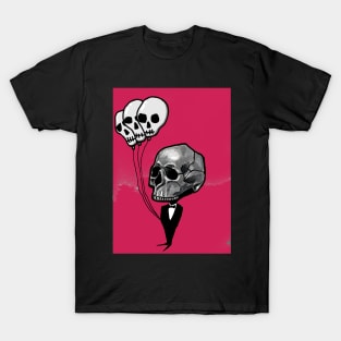 Skull Suit Holding Balloons T-Shirt